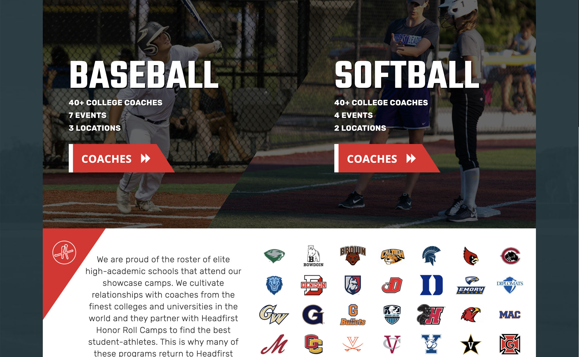 custom wordpress theme for sports camps for kids