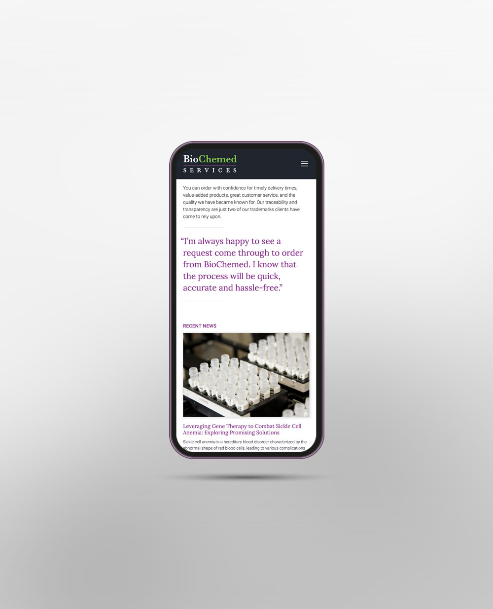 website design for bio pharma companies