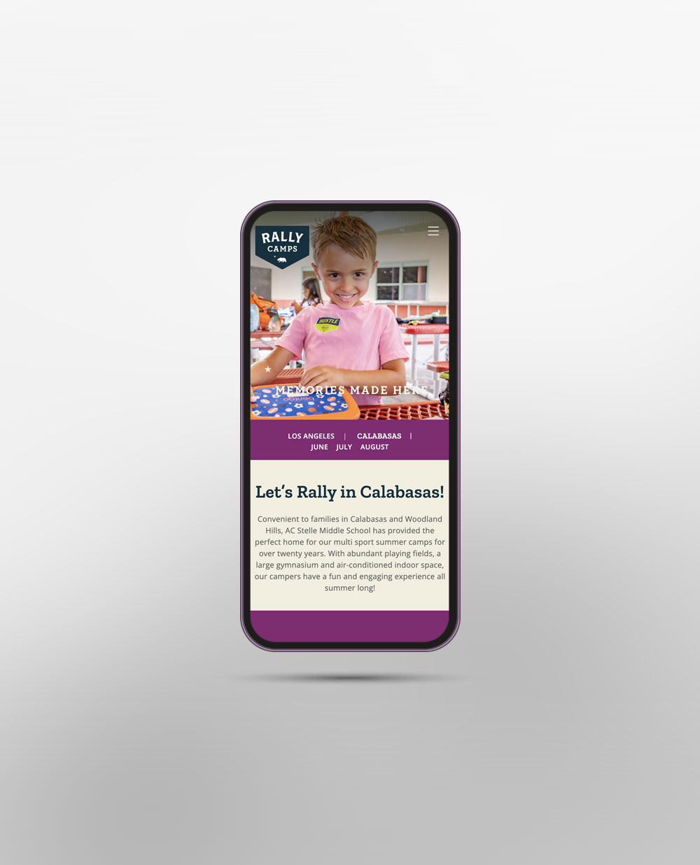 website design for summer camps