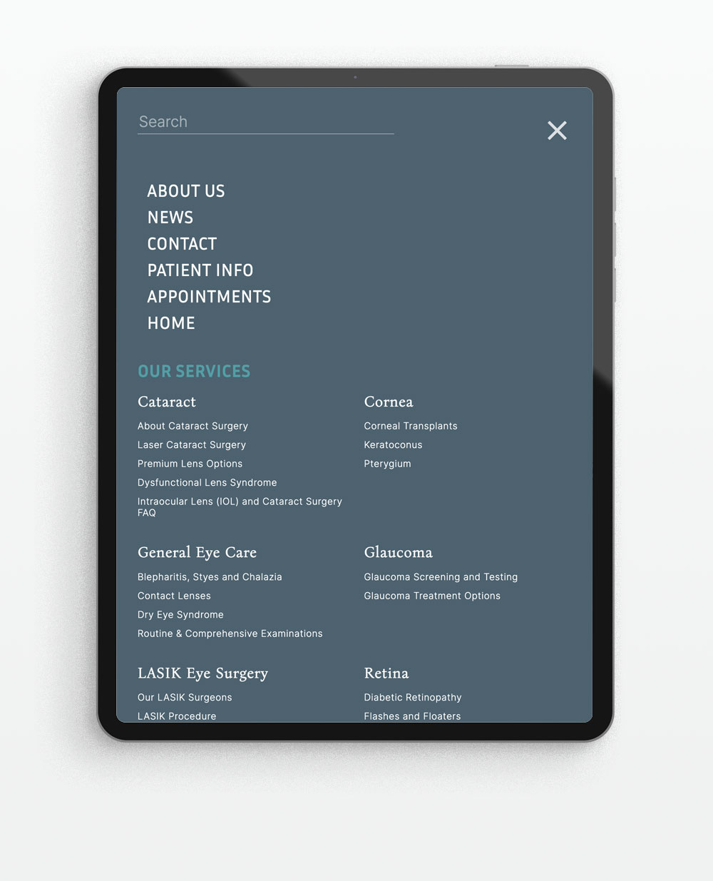 wordpress website development for eye physicians and surgeons